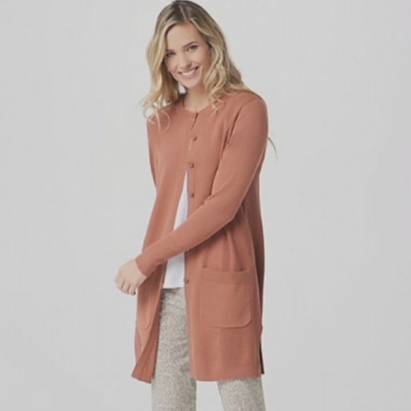 Isaac Mizrahi Live Duster Sweater Cardigan - Picture 1 of 13